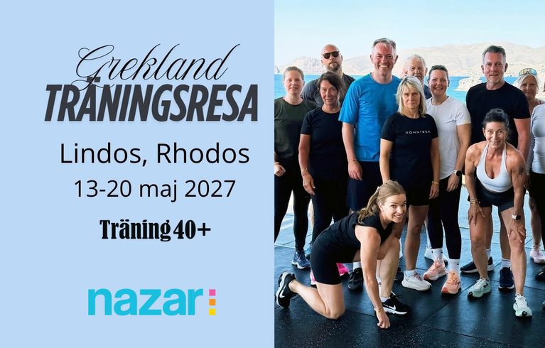 Träningsresa till Lindos maj 2027 med Träning 40+